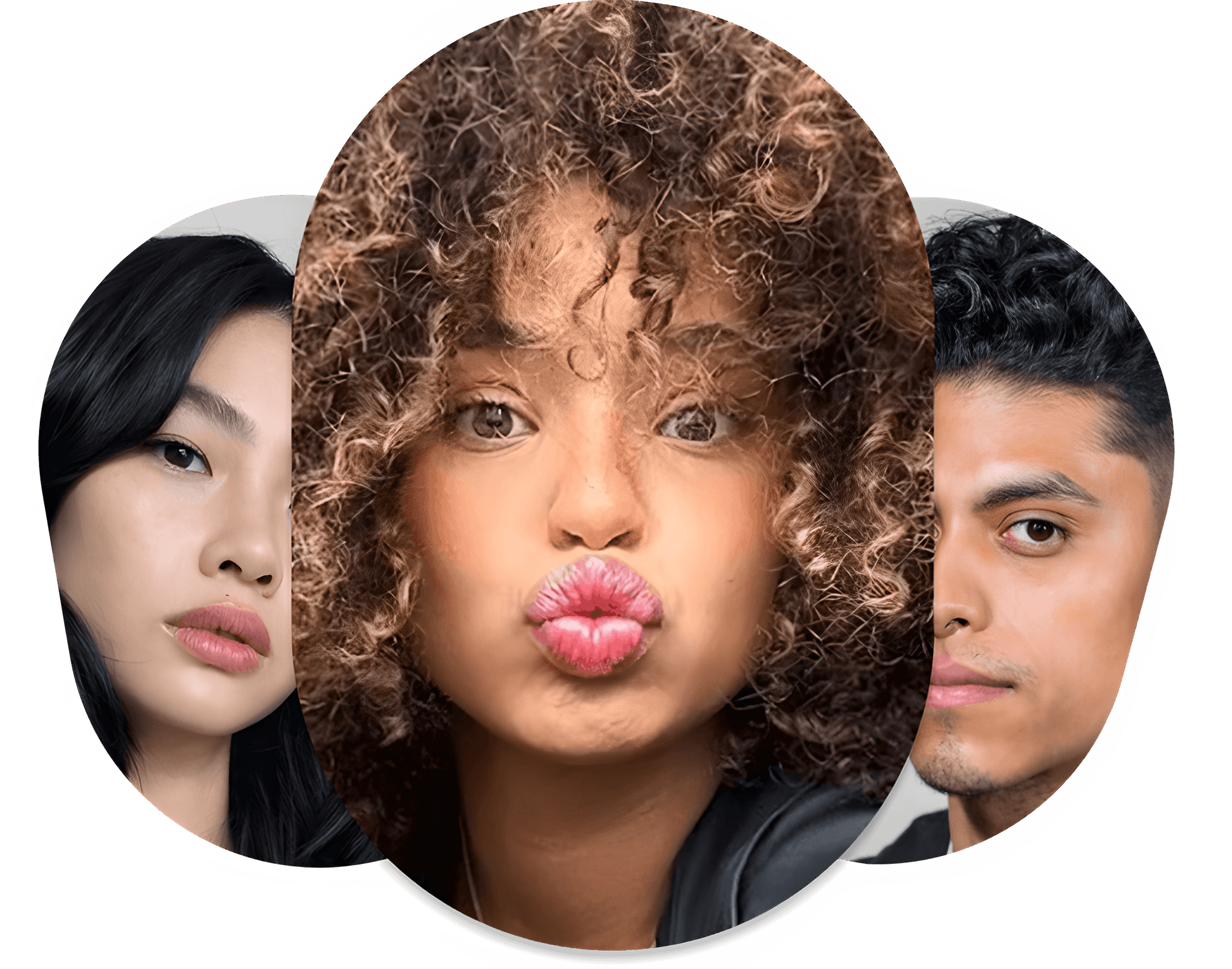 Diverse models with curly hair