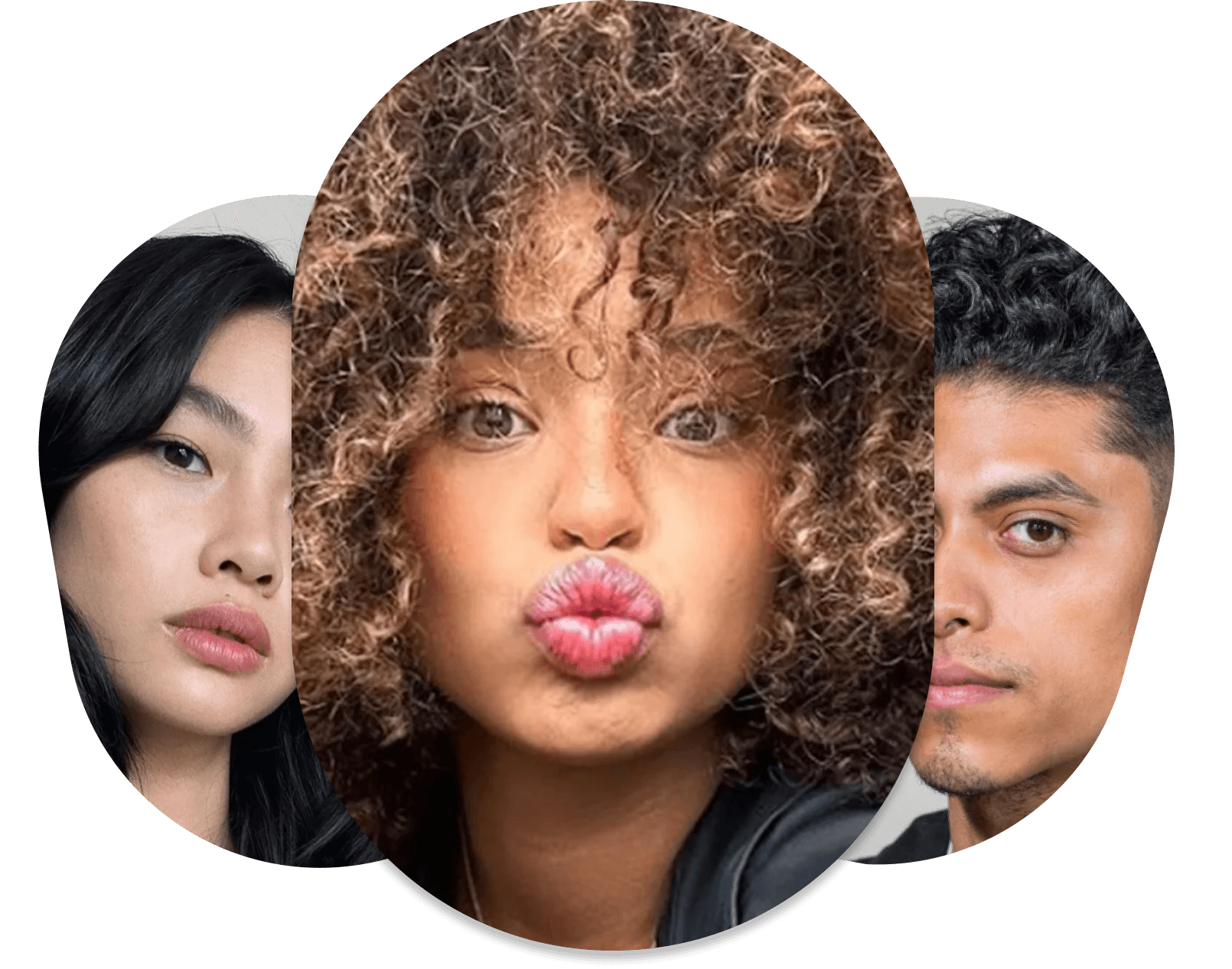 Diverse models with curly hair
